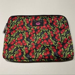 Betsey Johnson Cherry Print Laptop Bag - Red and Green